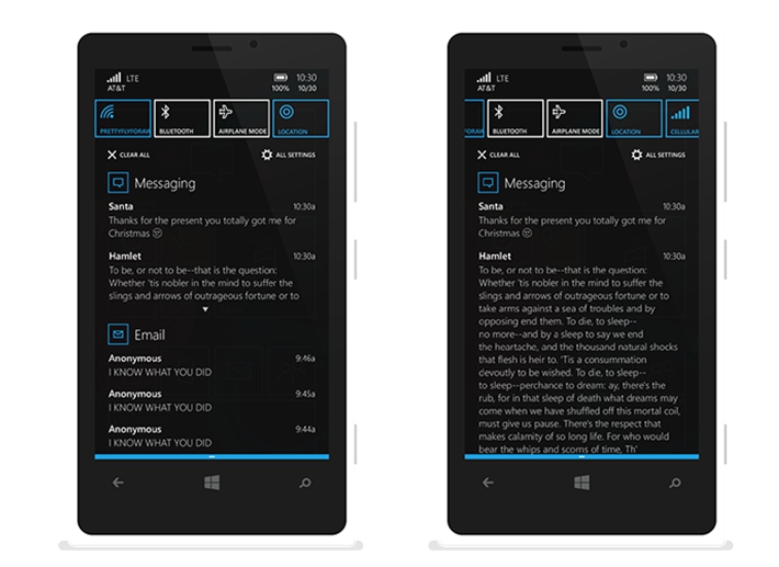 Windows Phone 10 всплывающие сообщения