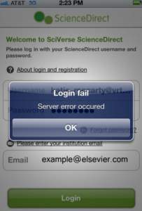 Error messages in a mobile application